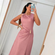 Vestido Cerimónia - Gota - Rosa