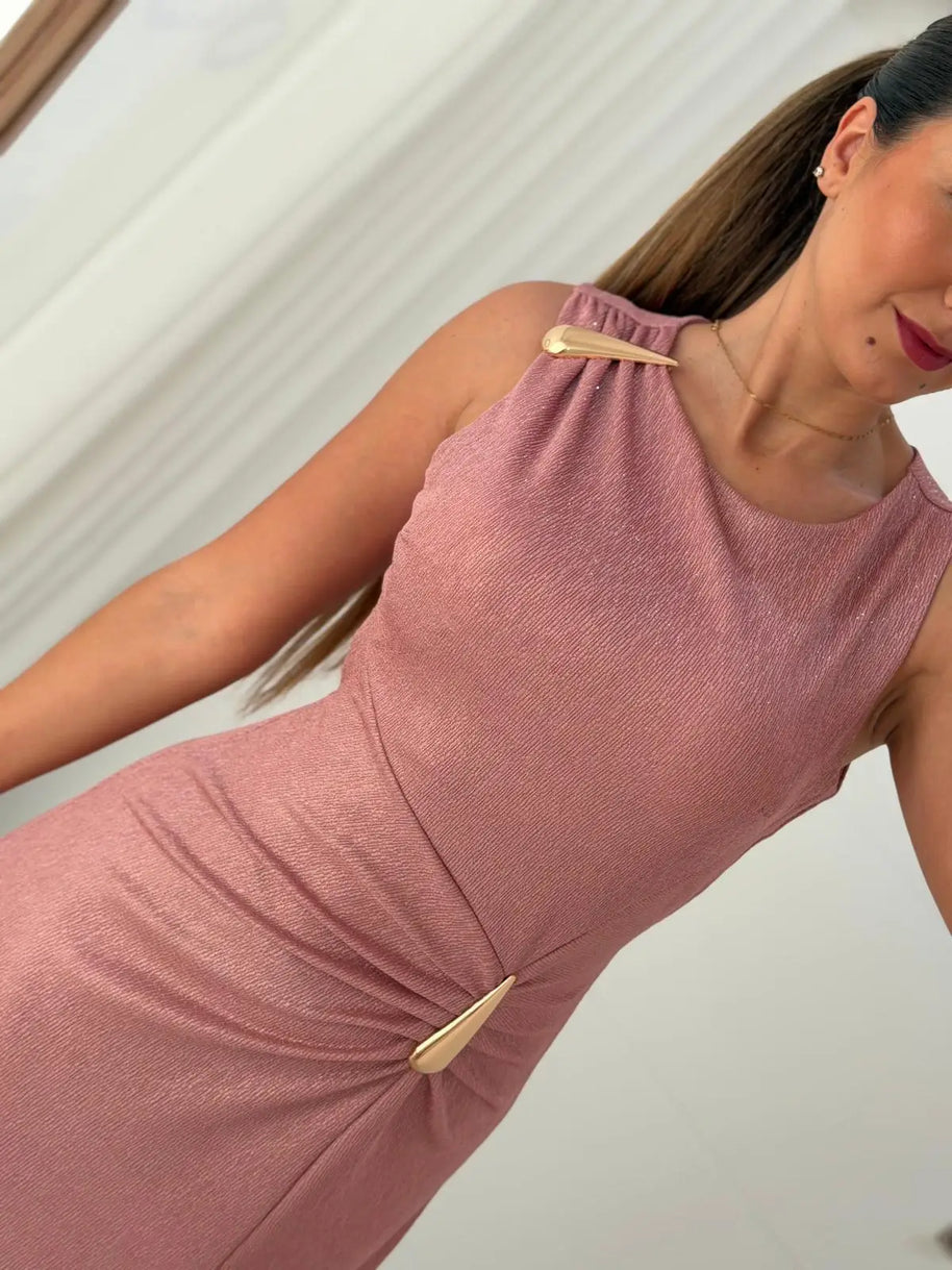 Vestido Cerimónia - Gota - Rosa