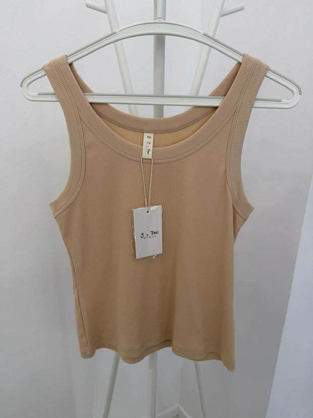Top Com Elastano Bege