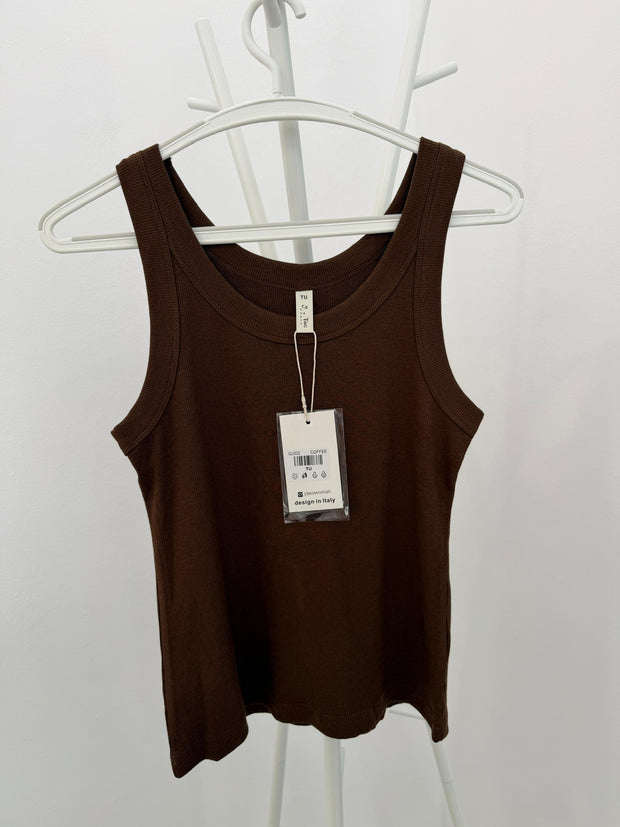 Top Com Elastano Castanho