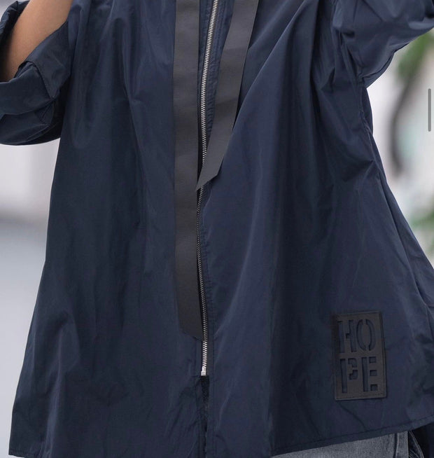 Parka Curta Hope Com Bolsos Azul Marinho