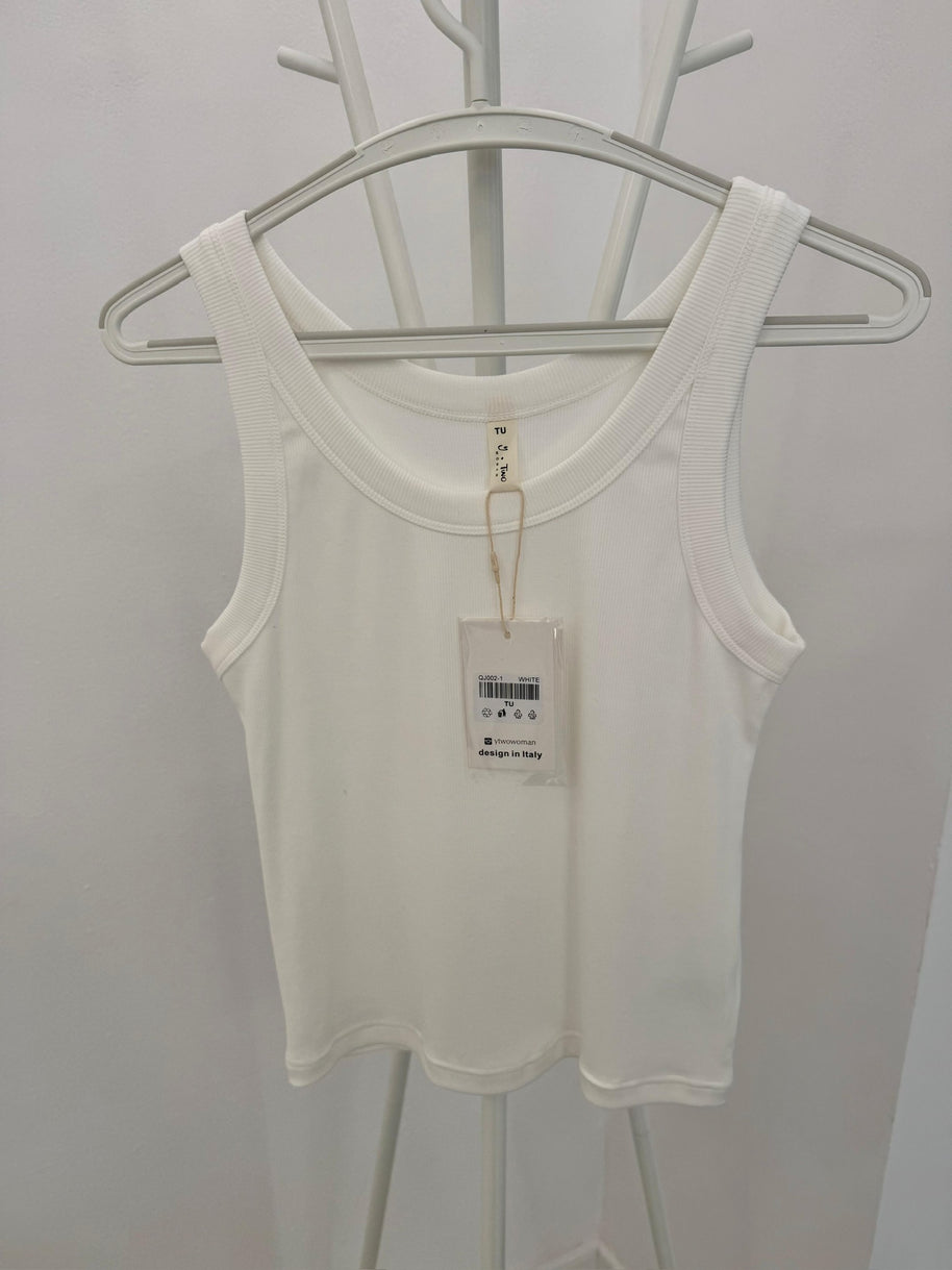 Top Com Elastano Branco