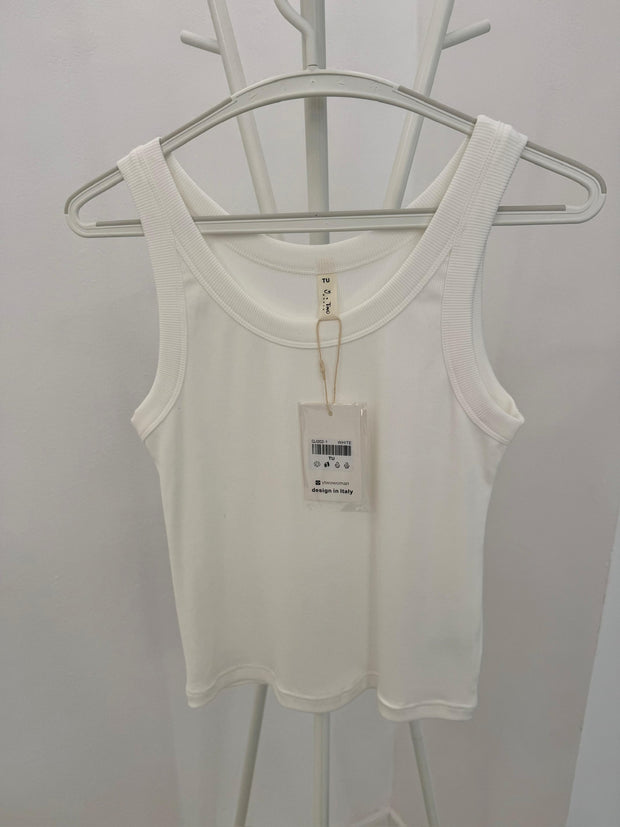 Top Com Elastano Branco